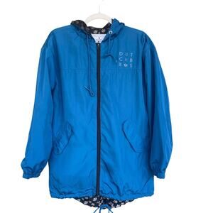 Dutch Bros Jacket Mens Small Hooded Windbreaker Full Zip Coffee Barista Polyeste